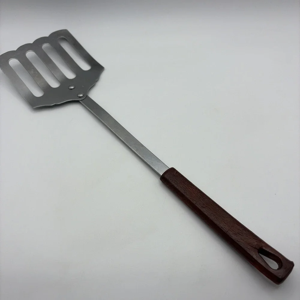 Vtg Kaylan Stainless Slotted Spatula Curved Turner Flipper Bakelite Handle 13